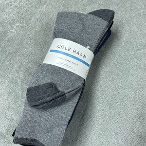 Cole Haan 6 Pairs Mens Casual Dress Socks Dark Denim Heather a1245